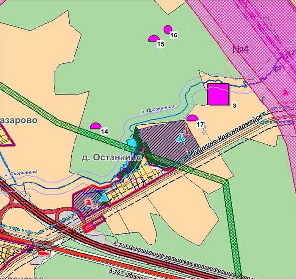 На плане для дополнительной ориентировки: 17 – курганный комплекс Царевский, 3 – Царевское городище.